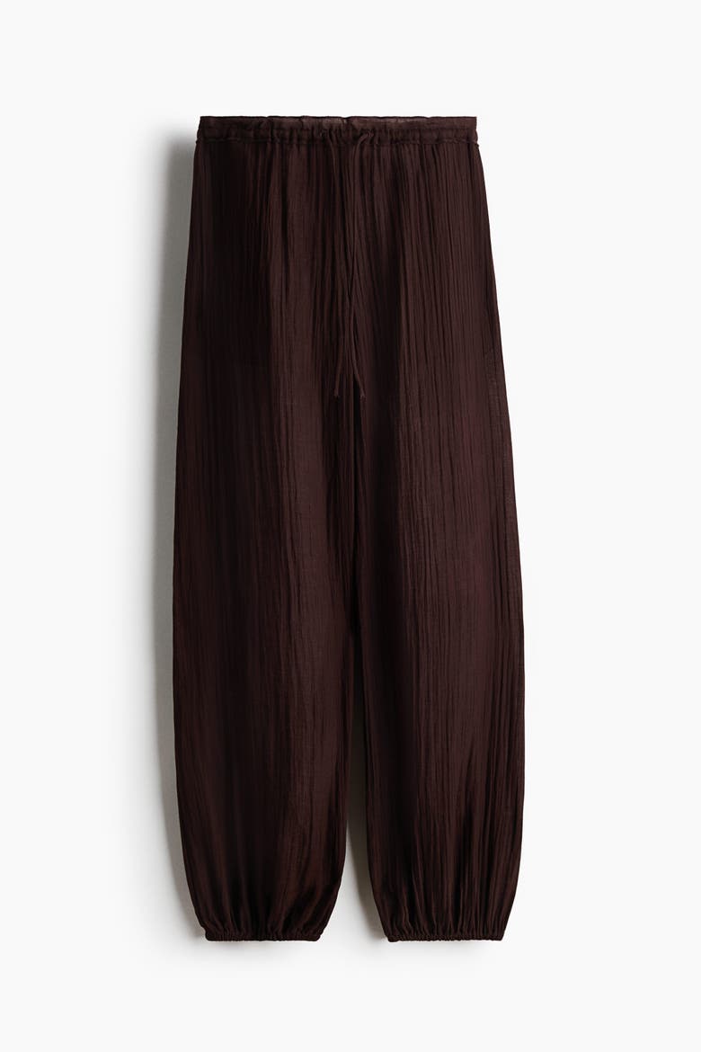 Balloon Drawstring Trousers, Alternate, color, Dark brown