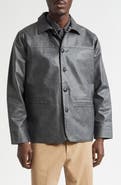 BEAMS Aged Faux Leather Car Coat