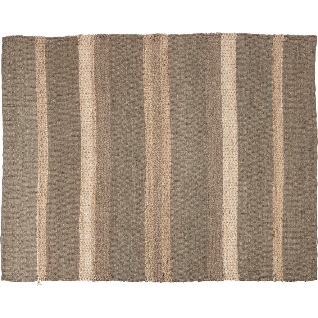 Storied Home Hand-woven Seagrass And Corn Husk Rug With Stripes In Brown