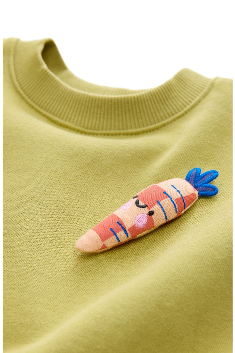 Kids' Carrot Sweatshirt Dress, Alternate, color, GREEN
