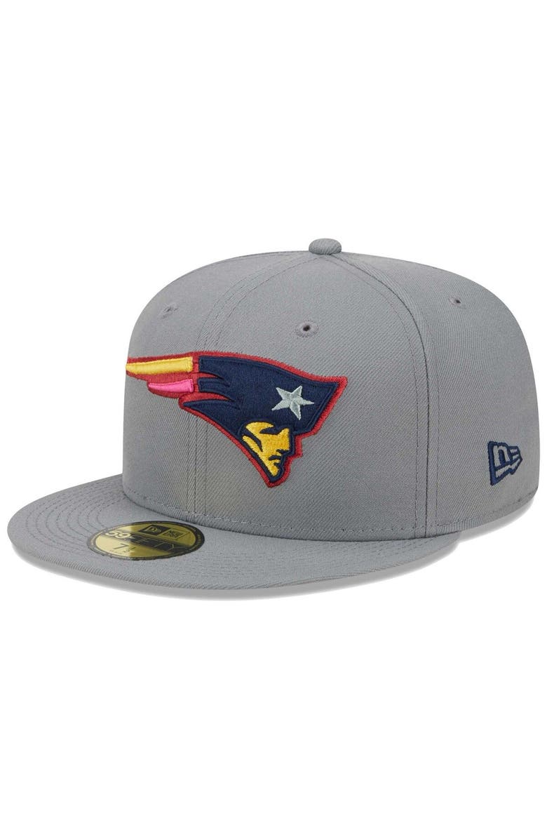 New Era Men's New Era Gray New England Patriots Color Pack 59FIFTY Fitted Hat, Alternate, color,
