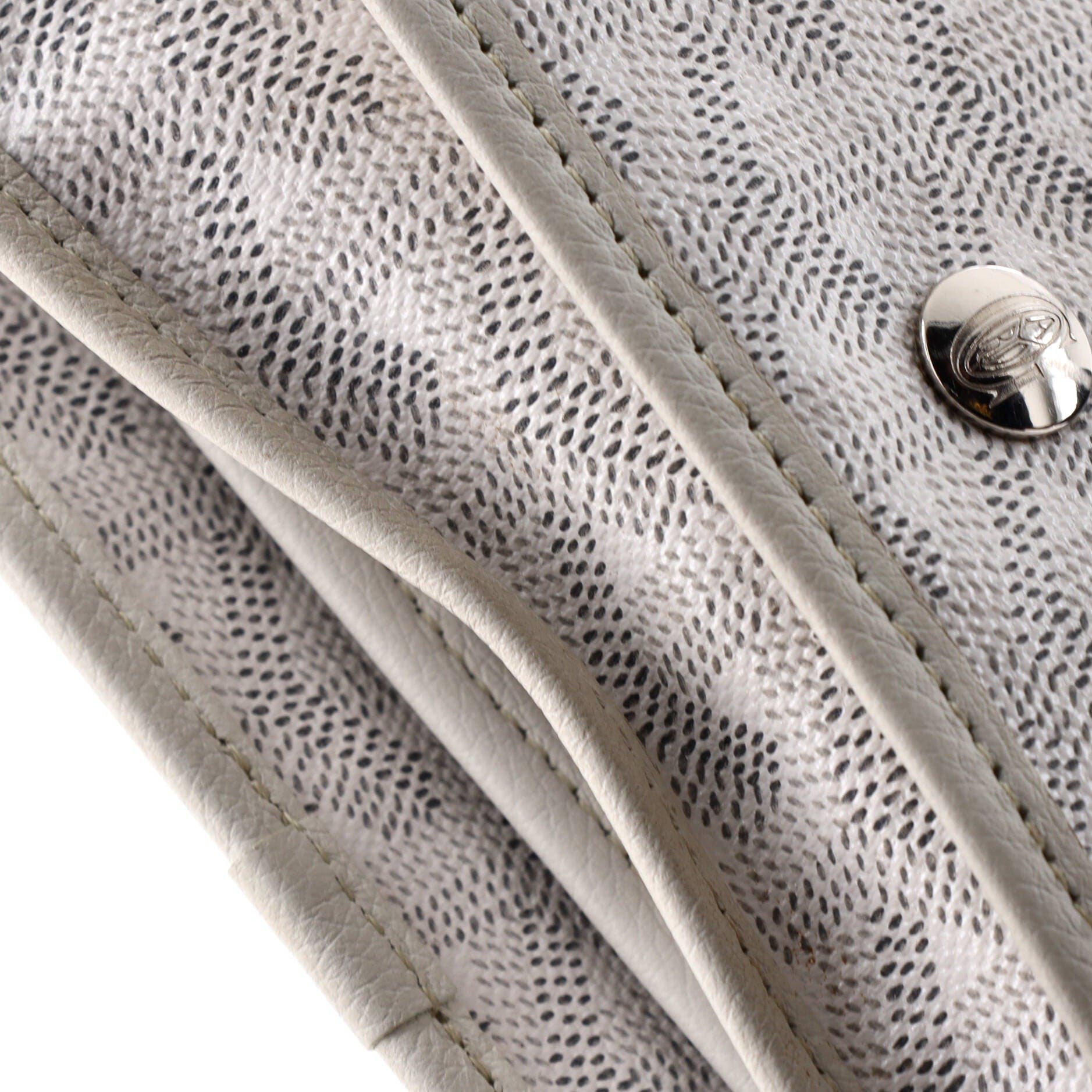 Pre-Owned Goyard Plumet Clutch Wallet Coated Canvas, Alternate, color, White