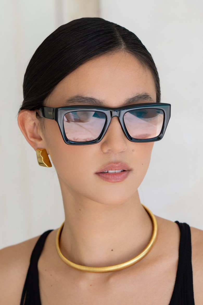 Nico Square Sunglasses, Alternate, color, Black / Brown