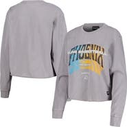 THE WILD COLLECTIVE Women's The Wild Collective  Gray Phoenix Suns Band Cropped Long Sleeve T-Shirt