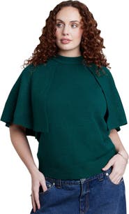 ELOQUII Crew Neck Cape Sweater