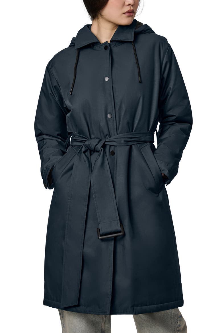 Hooded Raincoat, Alternate, color, NAVY