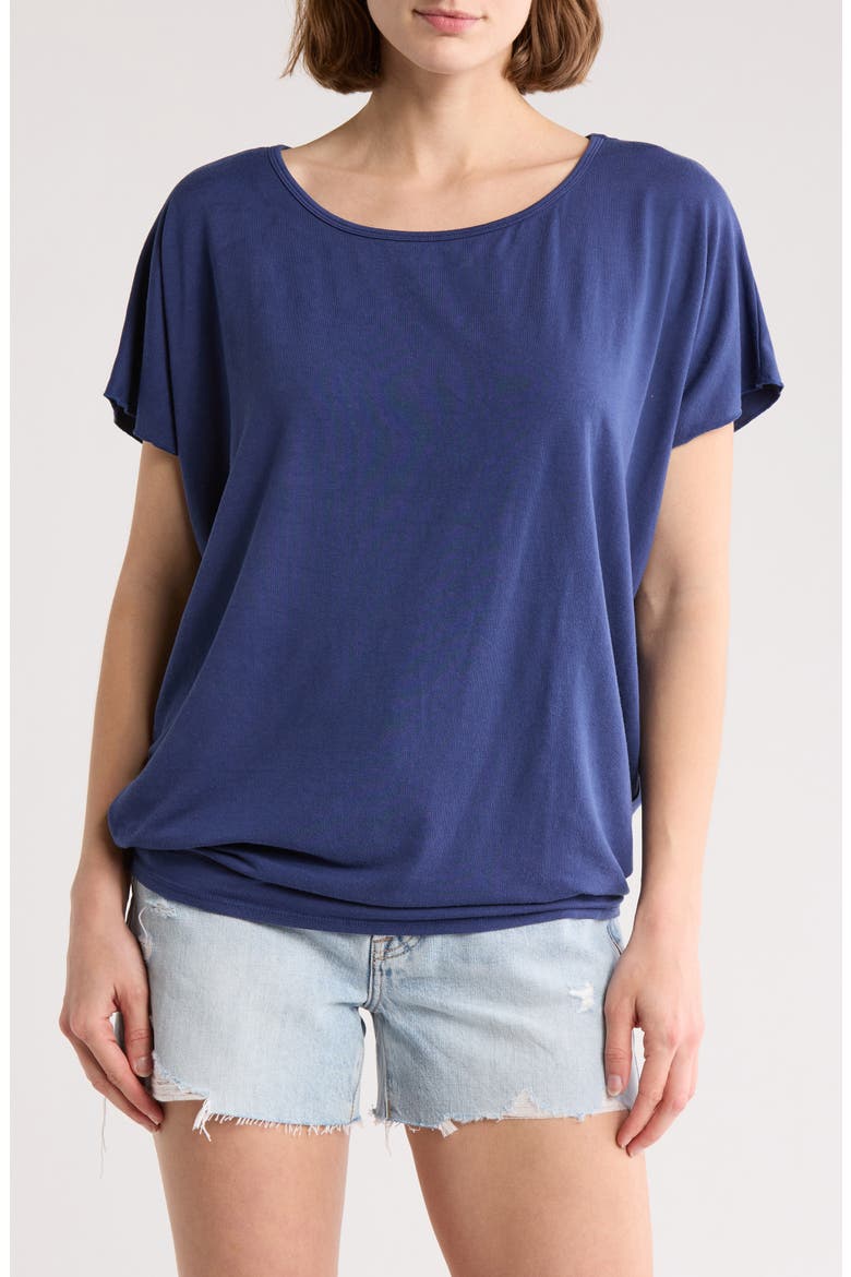 Cap Sleeve T-Shirt, Main, color, DEJA VU BLUE