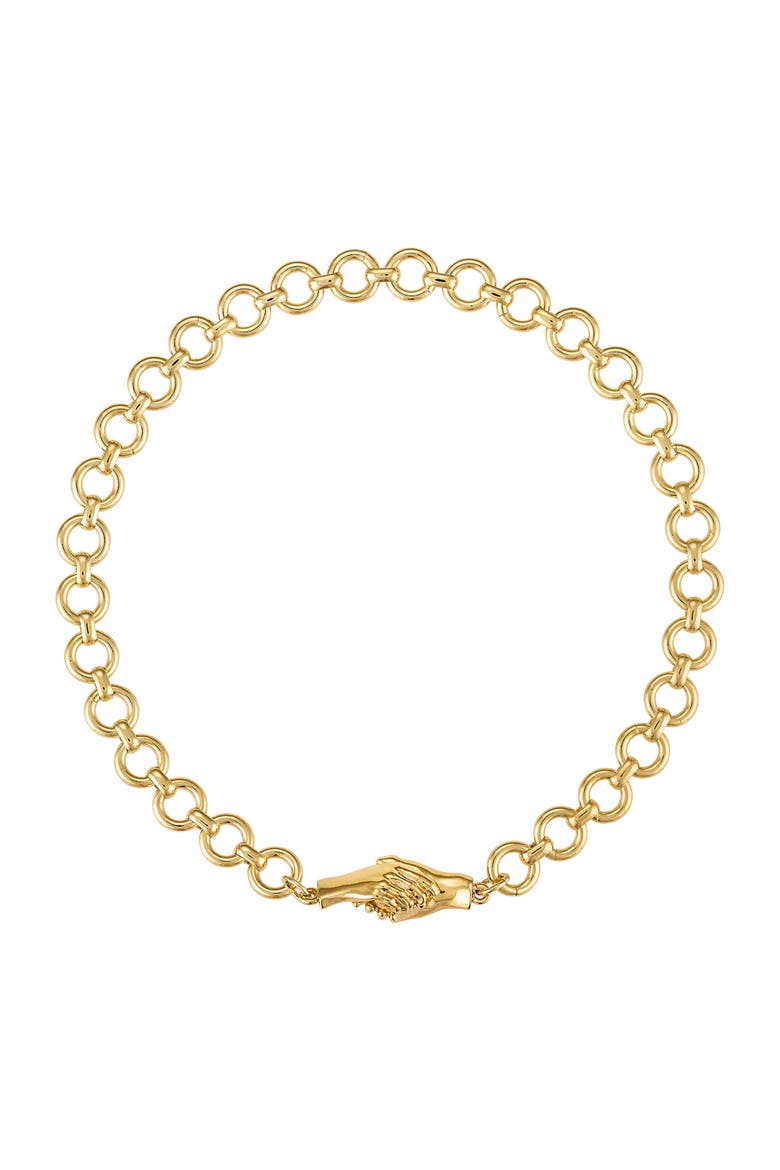 Gentlewoman's Agreement Necklace, Main, color, Metallic Gold - 16"