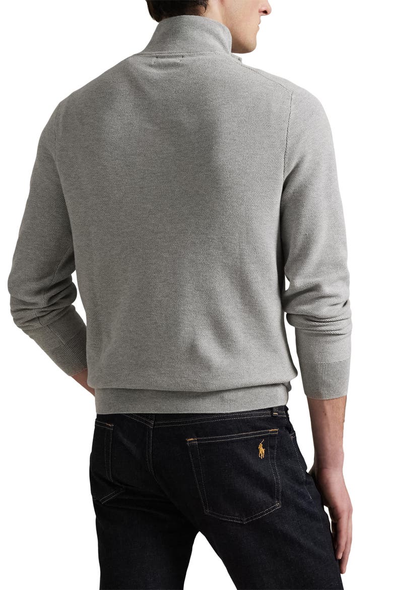 Mesh Knit Quarter-Zip Sweater, Alternate, color, ANDOVER HEATHER