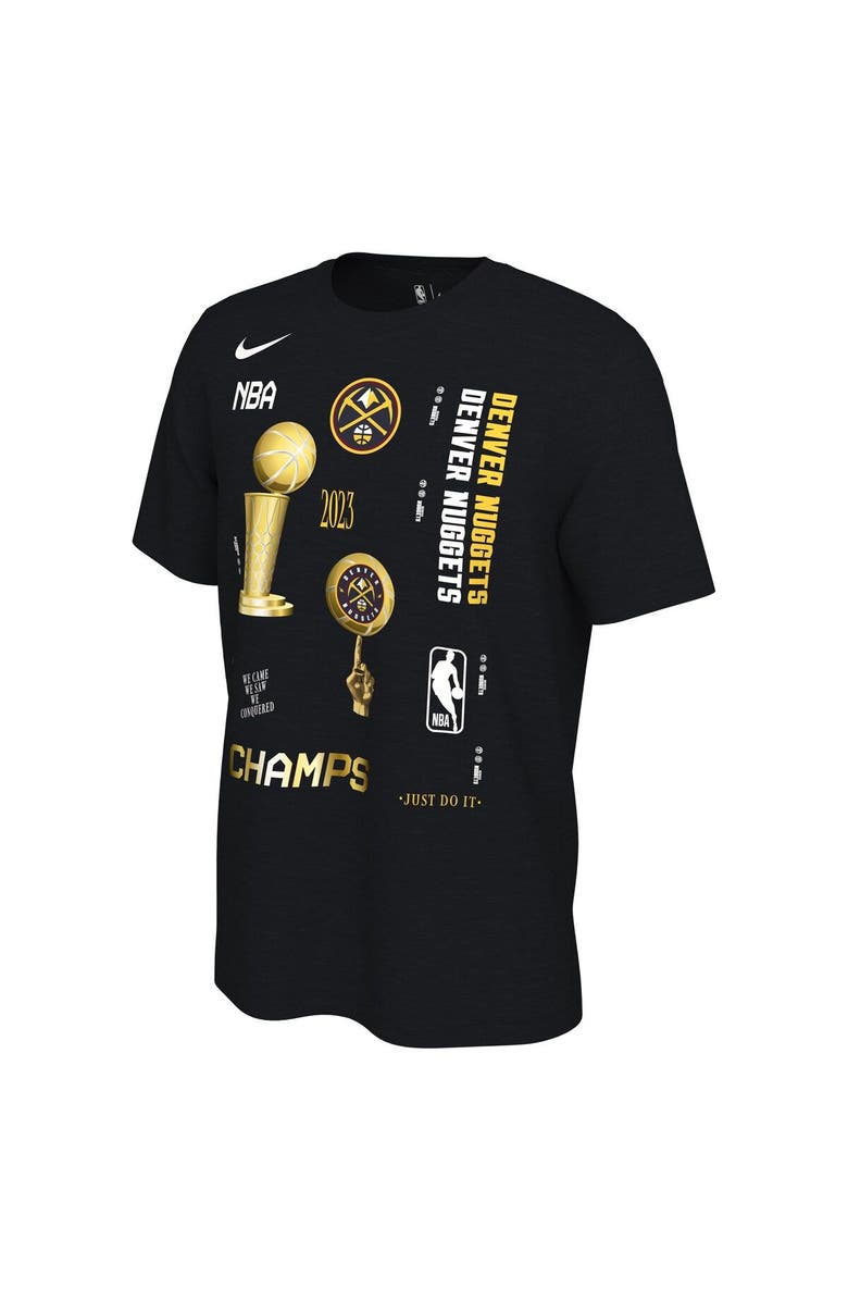 Nike Men's Nike Black Denver Nuggets 2023 NBA Finals Champions Celebration Expressive T-Shirt, Alternate, color, 