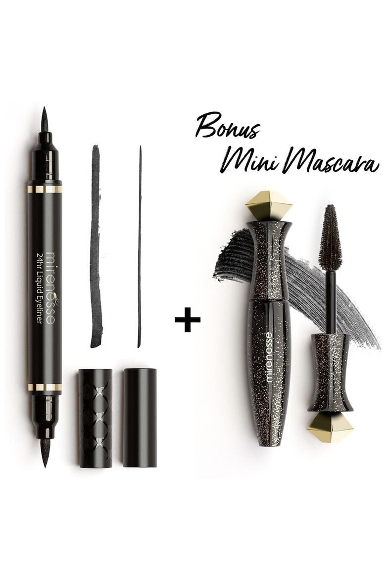 Define Art Duet Jet Black Eyeliner + Skin Hydrating Secret Weapon Supreme 24hr Mascara, Main, color, BLACK