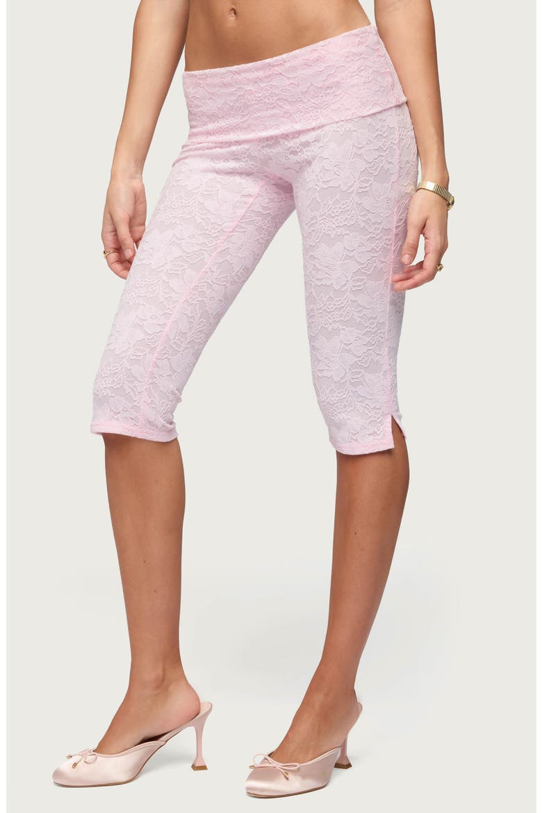 Talisa Lace Capri Leggings, Alternate, color, LIGHT-PINK