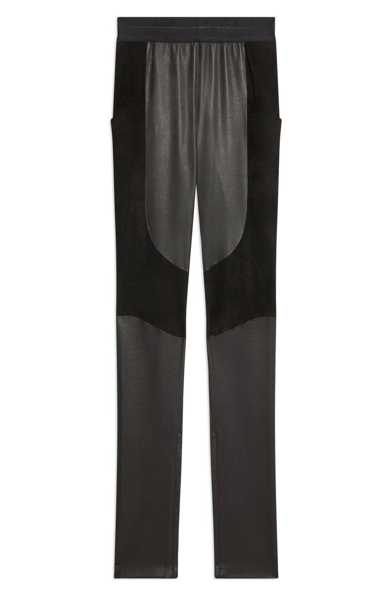 Helmut Lang Racer Leather & Suede Leggings, Alternate, color, Black - 001