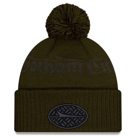 Men's New Era  Gotham Green New York Jets 2025 Rivalries Collection Sideline Cuffed Knit Hat with Pom