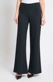 Ming Wang Stretch Deco Crepe Wide-Leg Pants