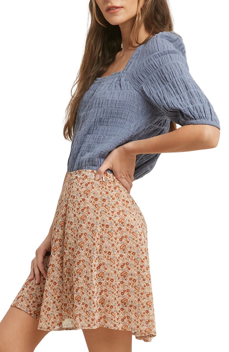 WISHLIST Textured Balloon Sleeve Top, Alternate, color, Sea Blue