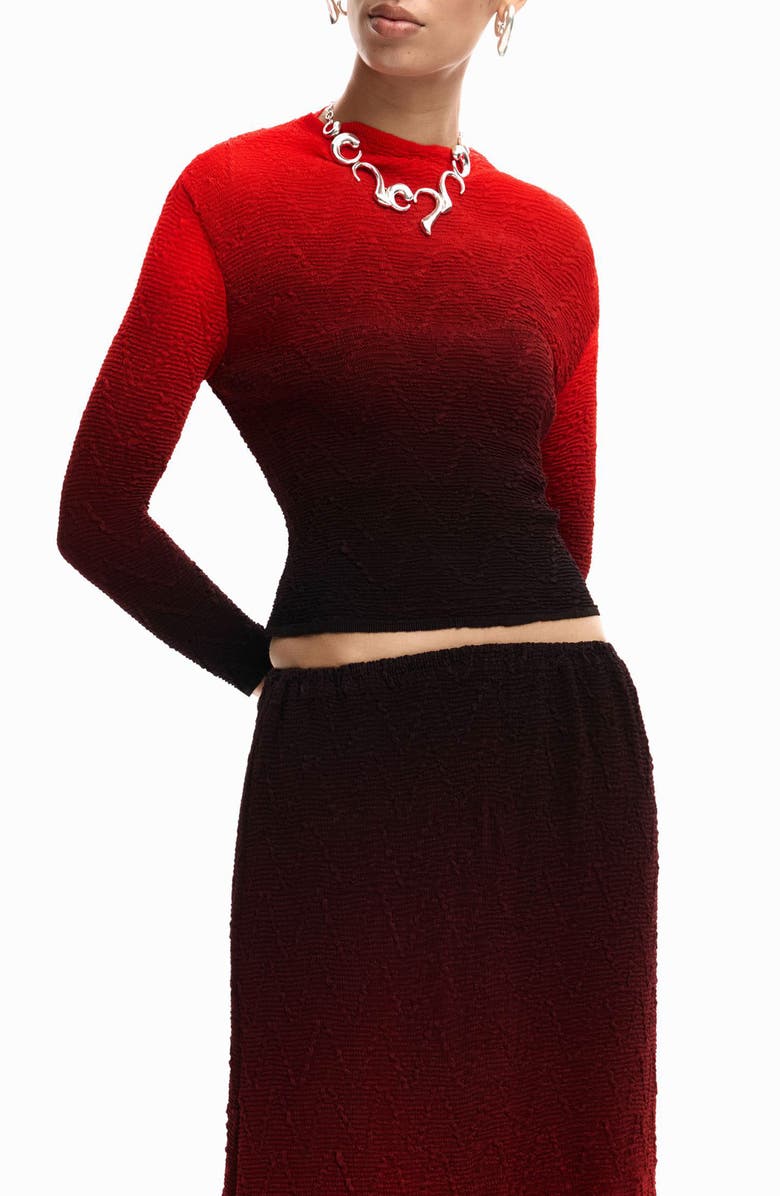 Desigual Gradient Tube Skirt, Alternate, color, Orange Red