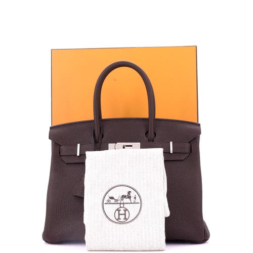 Pre-owned Hermes Hermes Birkin Handbag Brown Togo With Palladium Hardware 30 In Brown