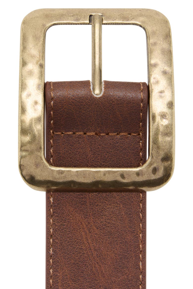 Faux Leather Belt, Alternate, color, BROWN