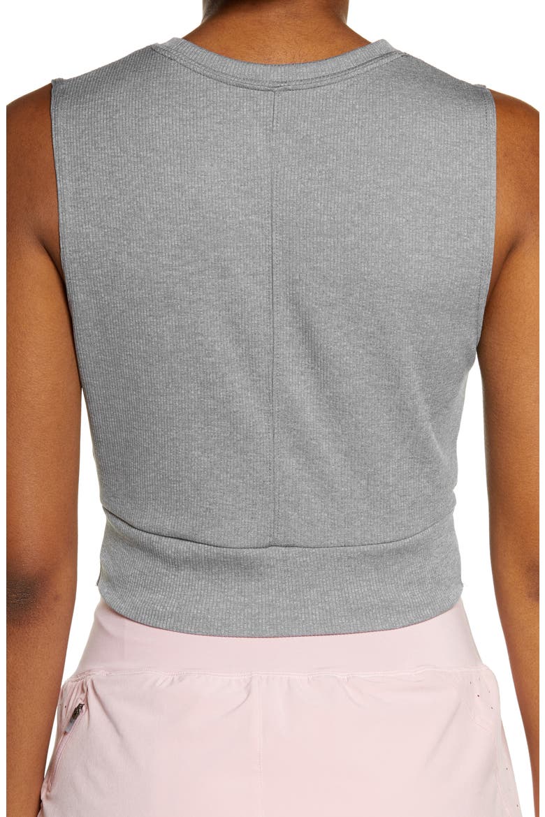 Dry Crop Twist Training Top, Alternate, color, SMOKE GREY/ HEATHER/ WHITE