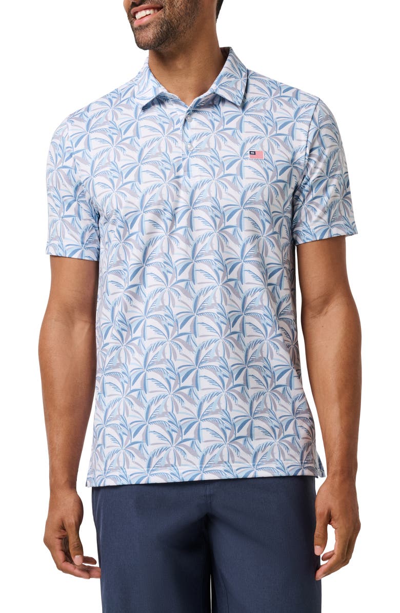 TravisMathew Featherweight Parade Palm Print Performance Polo, Main, color,