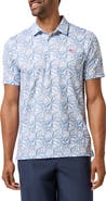 TravisMathew Featherweight Parade Palm Print Performance Polo