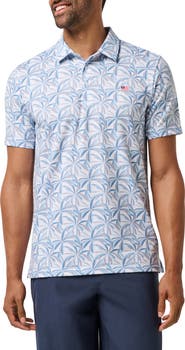 TravisMathew Featherweight Parade Palm Print Performance Polo