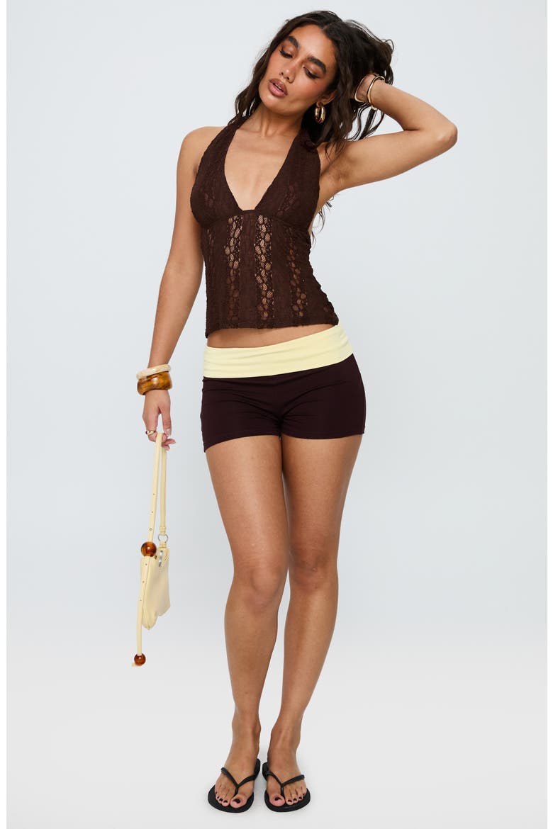 Cruizer Lace Halter Top, Alternate, color, CHOCOLATE
