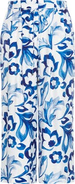 City Chic Resort Print Paperbag Waist Wide Leg Pants