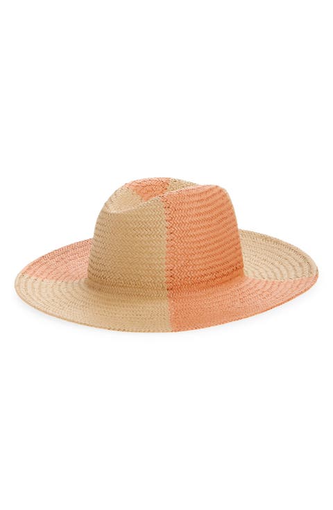 Colorblock Straw Panama Hat