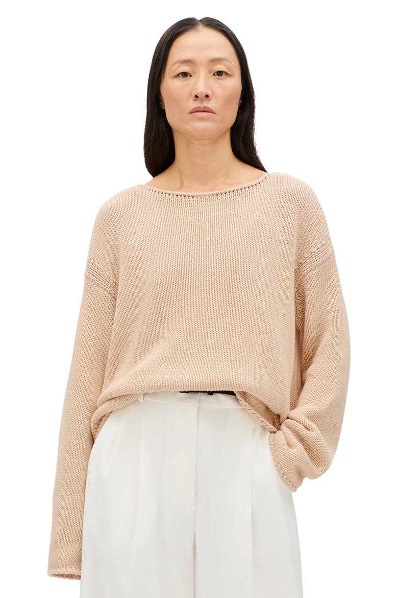 Draped Knit Sweater, Main, color, Sand