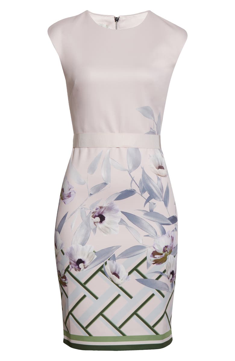 Ted Baker London Hailey Everglade Body-Con Dress, Alternate, color, 