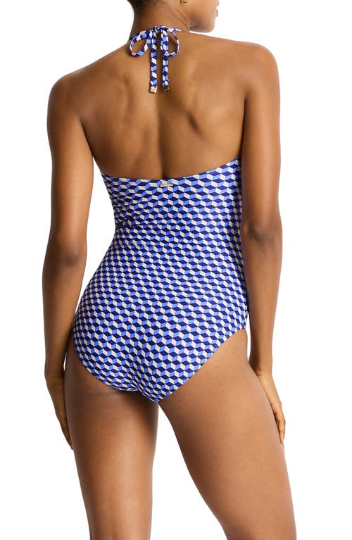 Sea Level Solara Bar Bandeau One-piece Swimsuit In Blue