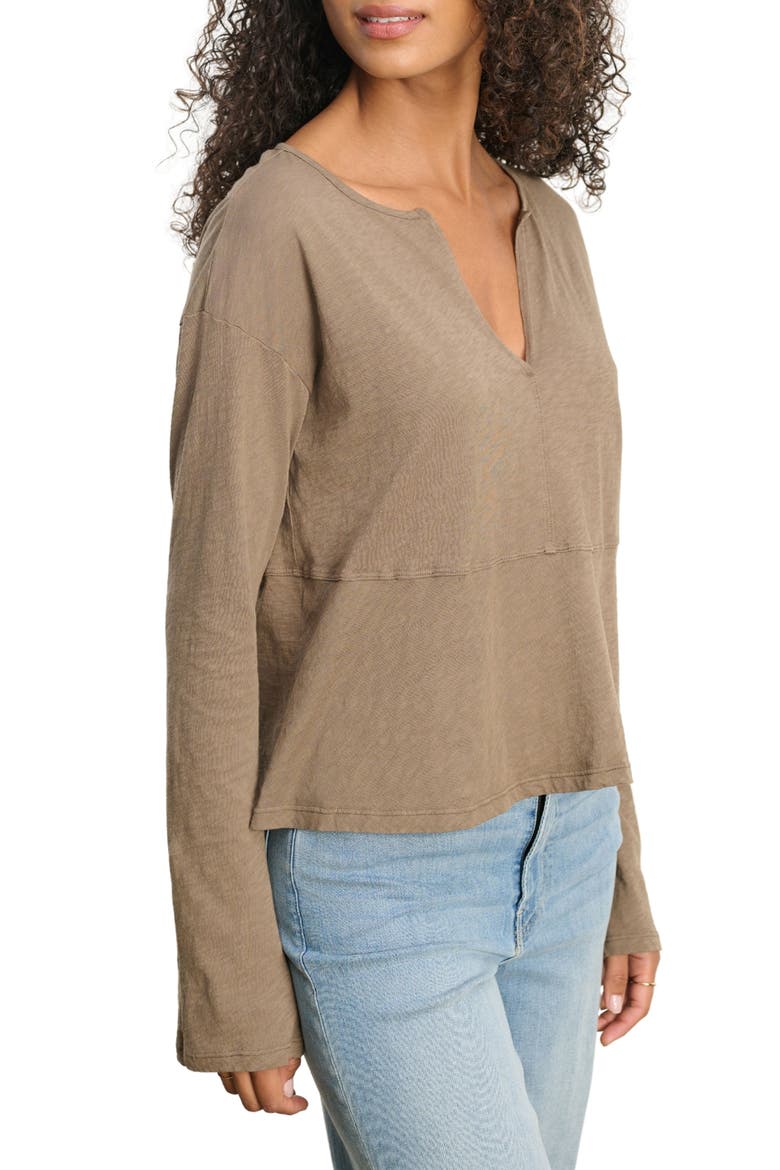 Cotton Slub Long Sleeve T-Shirt, Alternate, color, CLOVE BRN