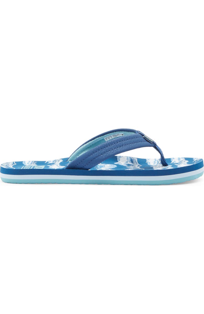 Reef Kids' Ahi Flip Flop, Alternate, color, Royal Sharks