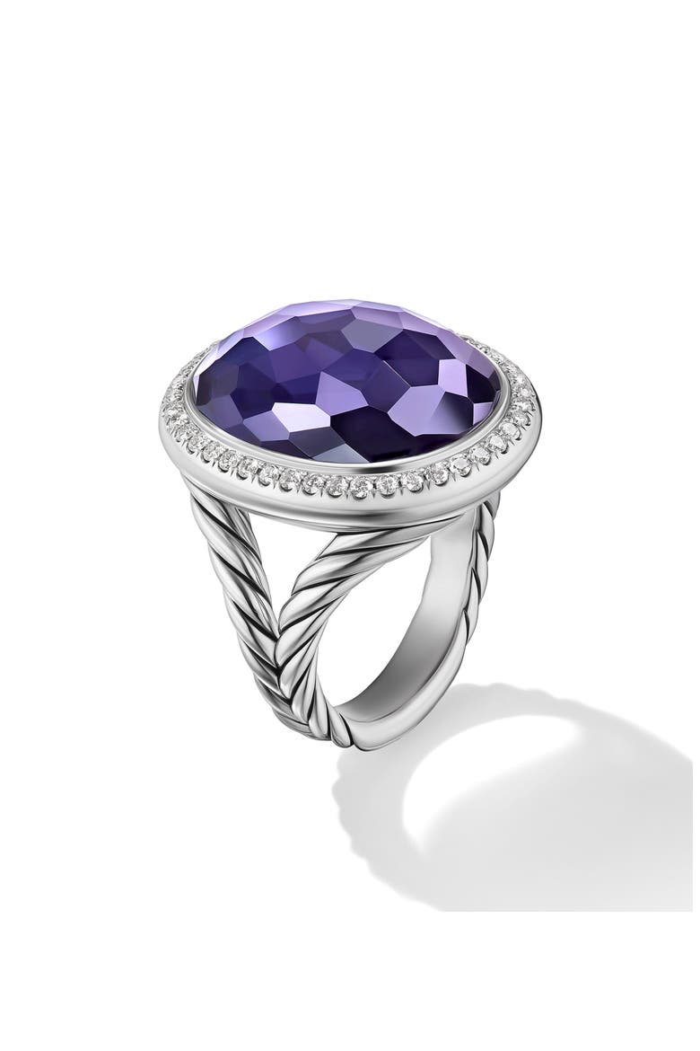 Albion Diamond Halo Oval Cocktail Ring, Alternate, color, SILVER/ LAVENDER AMETHYST