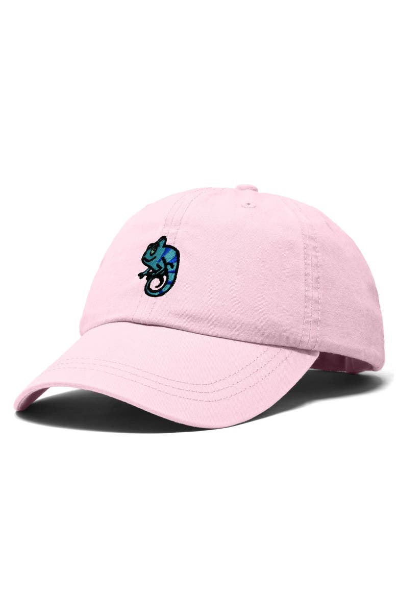 Chameleon Embroidered Dad Hat, Alternate, color, Washed Pink