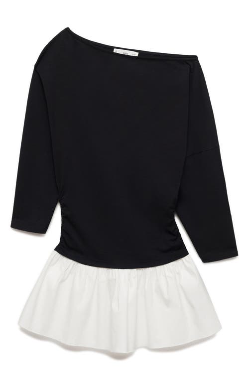 Mango One-shoulder Long Sleeve Minidress