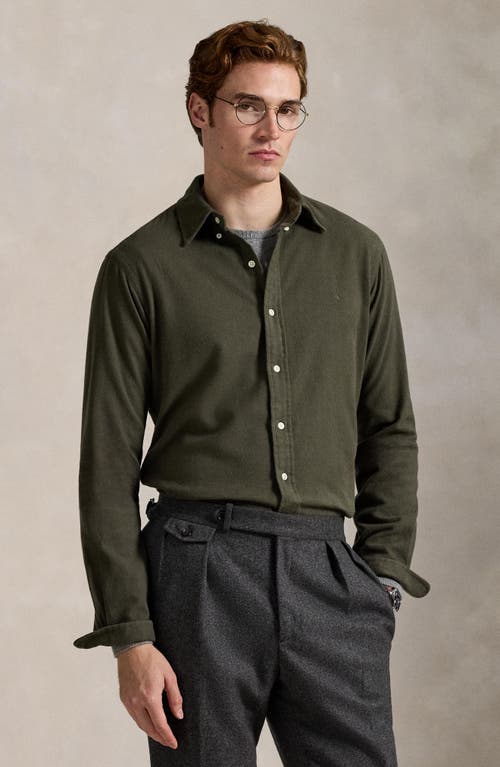 Polo Ralph Lauren Brushed Cotton Flannel Button-up Shirt In Green