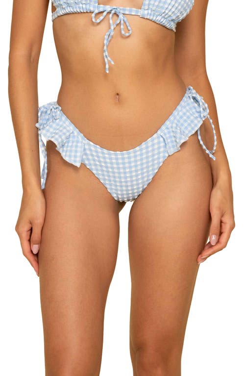 MONTCE MONTCE PERI MICRO GINGHAM RUFFLE BIKINI BOTTOMS 