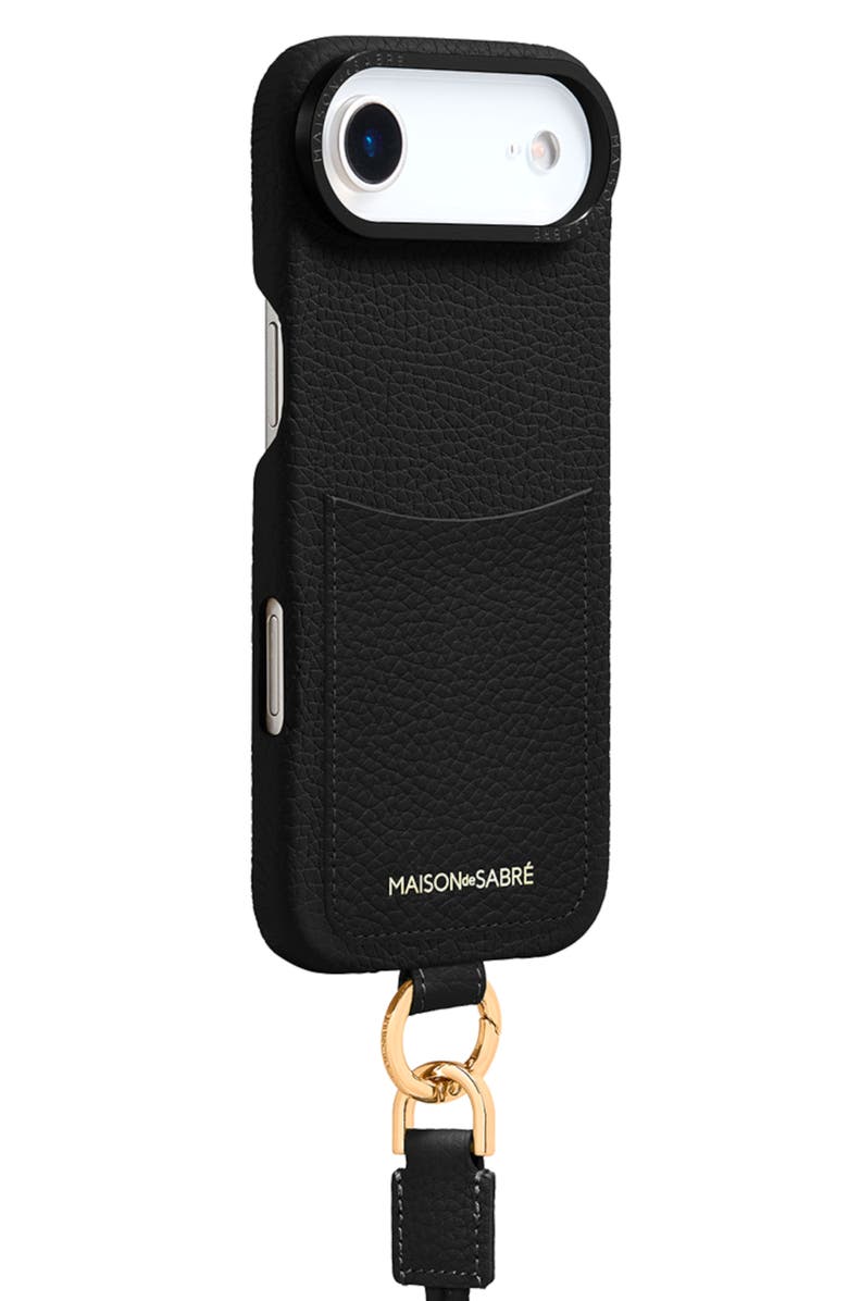 MAISON de SABRÉ Sling Phone Case, Alternate, color, Black Caviar