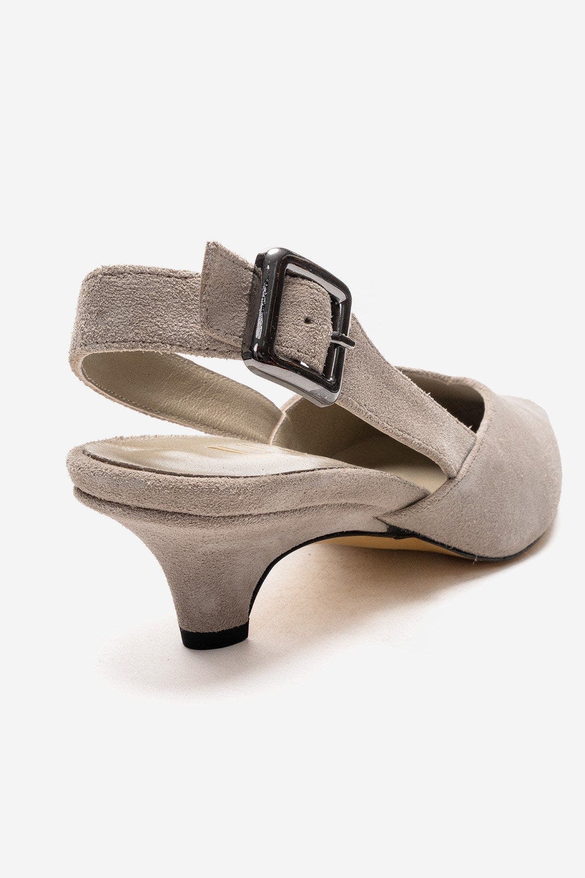 Dioris Leather Slingback Kitten Heel Pump, Alternate, color, Beige Suede