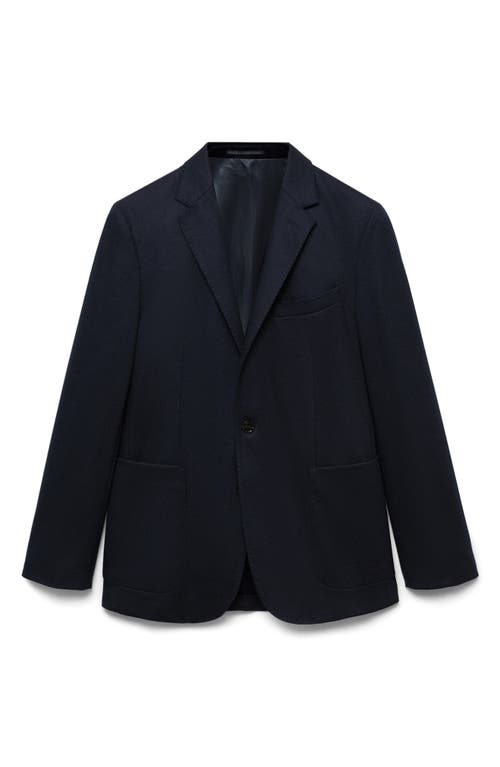 Mango Regular Fit Sport Coat In Dark Navy