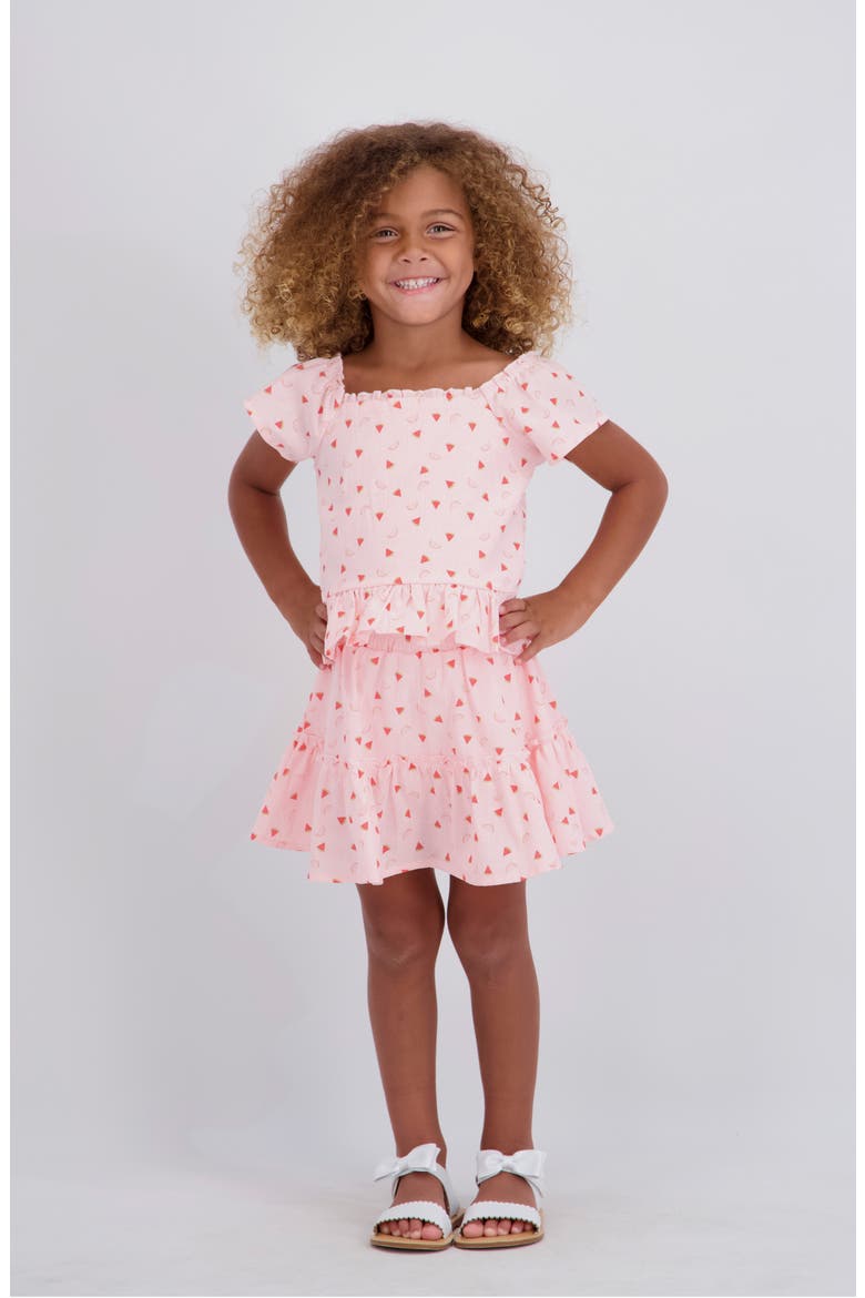 Smocked Top & Skort Set, Alternate, color, PKT- PINK WATERMELON