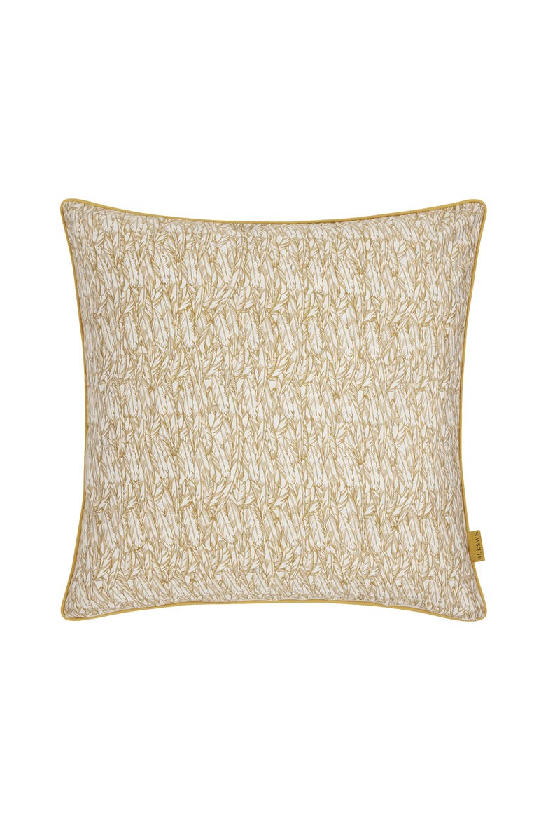 Feathers Euro Sham, Alternate, color, Gold & Black