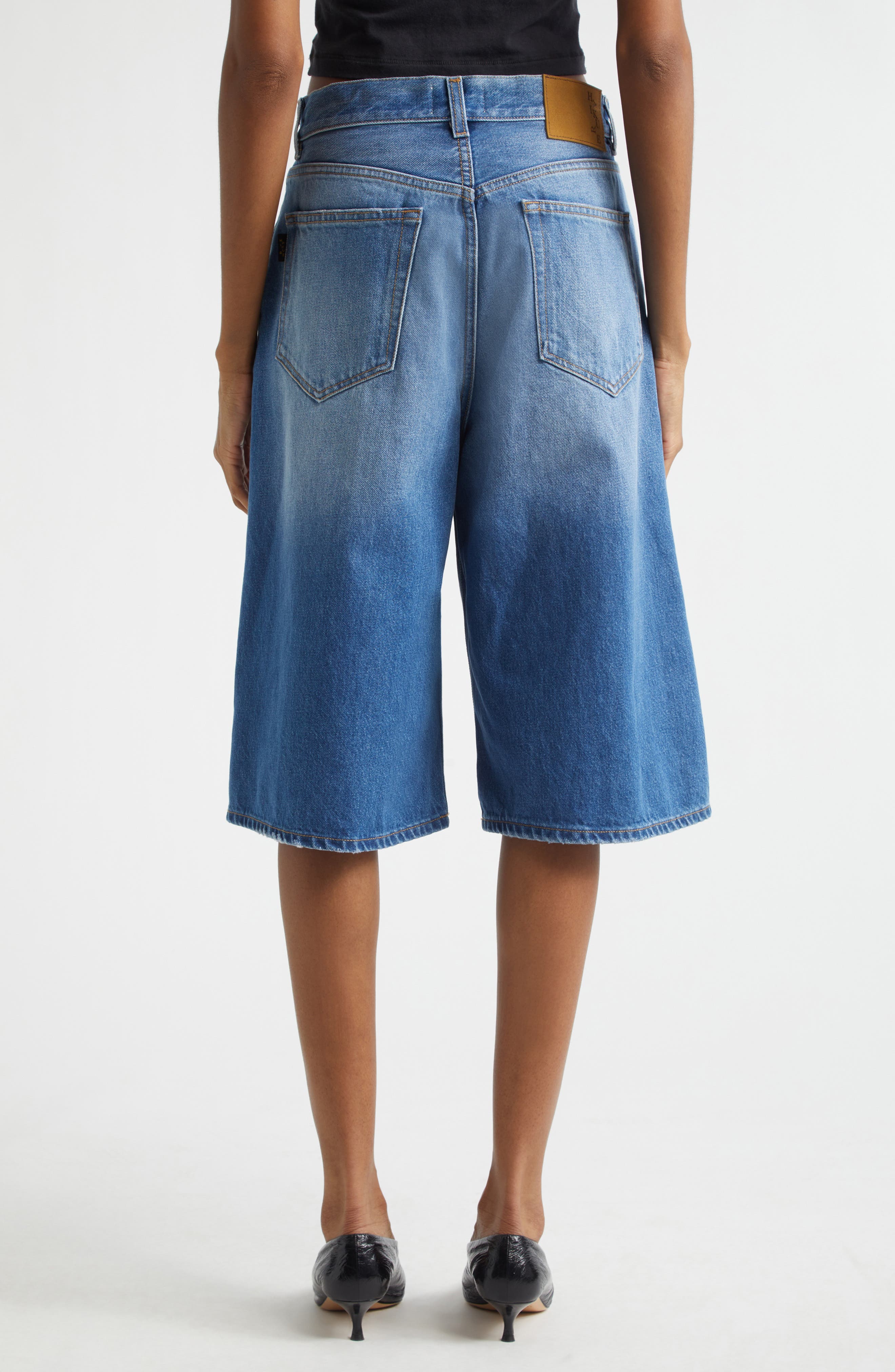 New Becky Wide Leg Denim Bermuda Shorts (Women) | Nordstrom