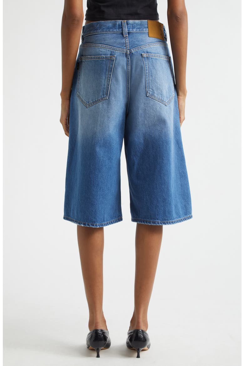 New Becky Wide Leg Denim Bermuda Shorts, Alternate, color, REAL BLUE
