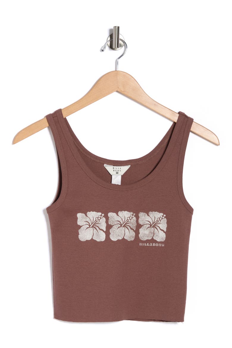 Three Of a Kind Cotton Graphic Tank, Alternate, color, BARK BROWN
