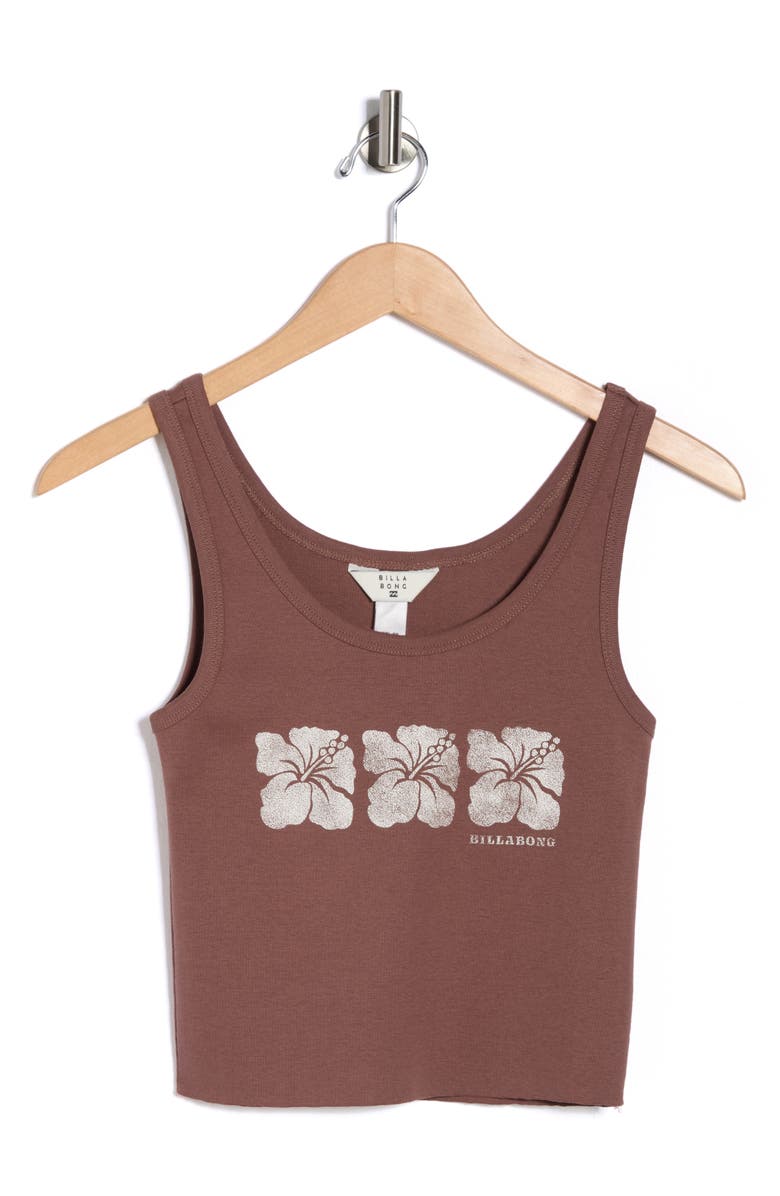 Billabong Three Of a Kind Cotton Graphic Tank, Alternate, color, Bark Brown