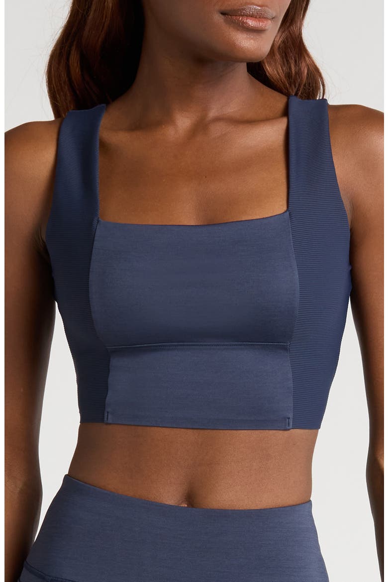 Moveknit Sport Crop Tank, Main, color, HEATHER NAVY BLAZER
